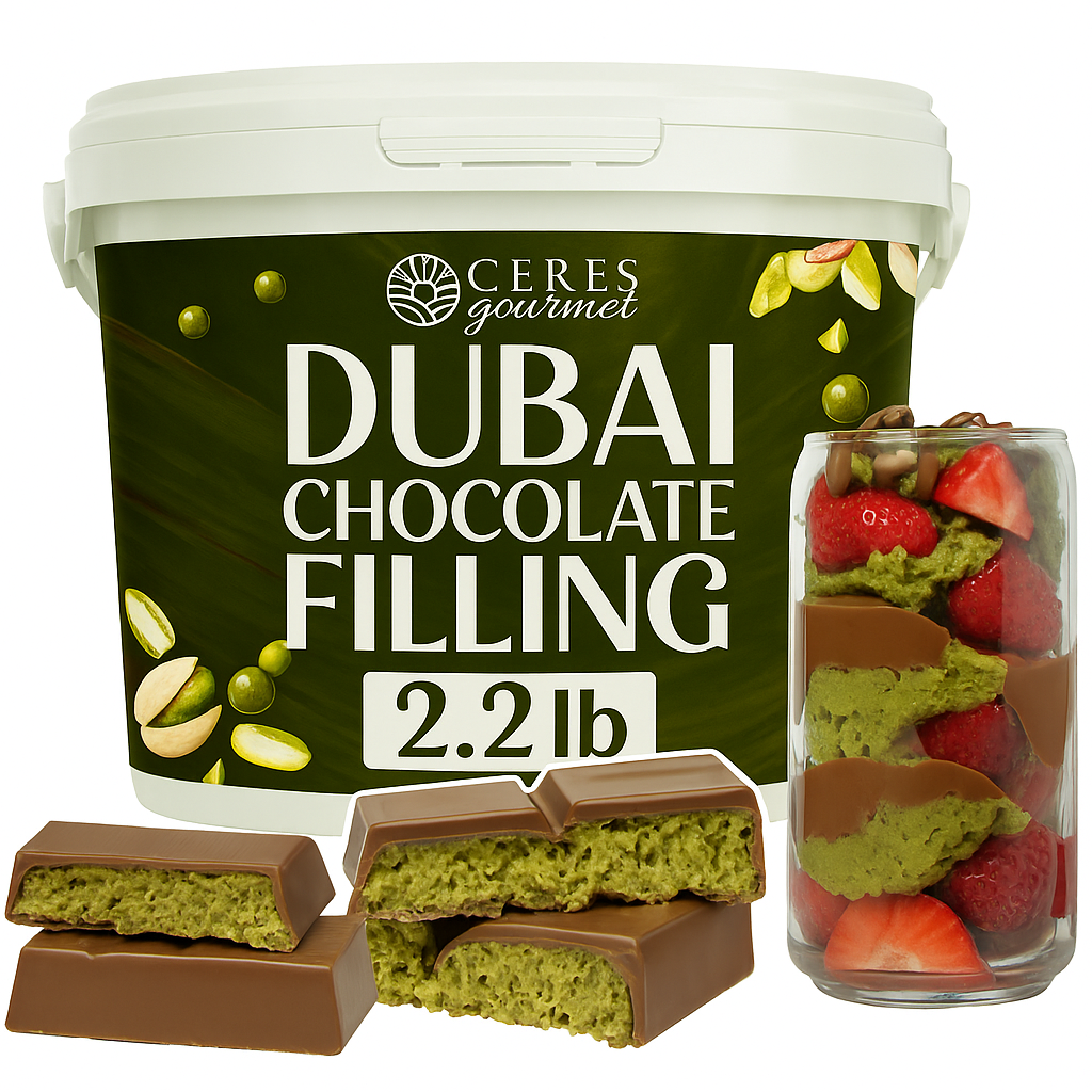 thumbnail video image 2 of Ceres Gourmet Dubai Chocolate Bar Mixture Pistachio Kataifi 2.2 lbs, 2 of 11