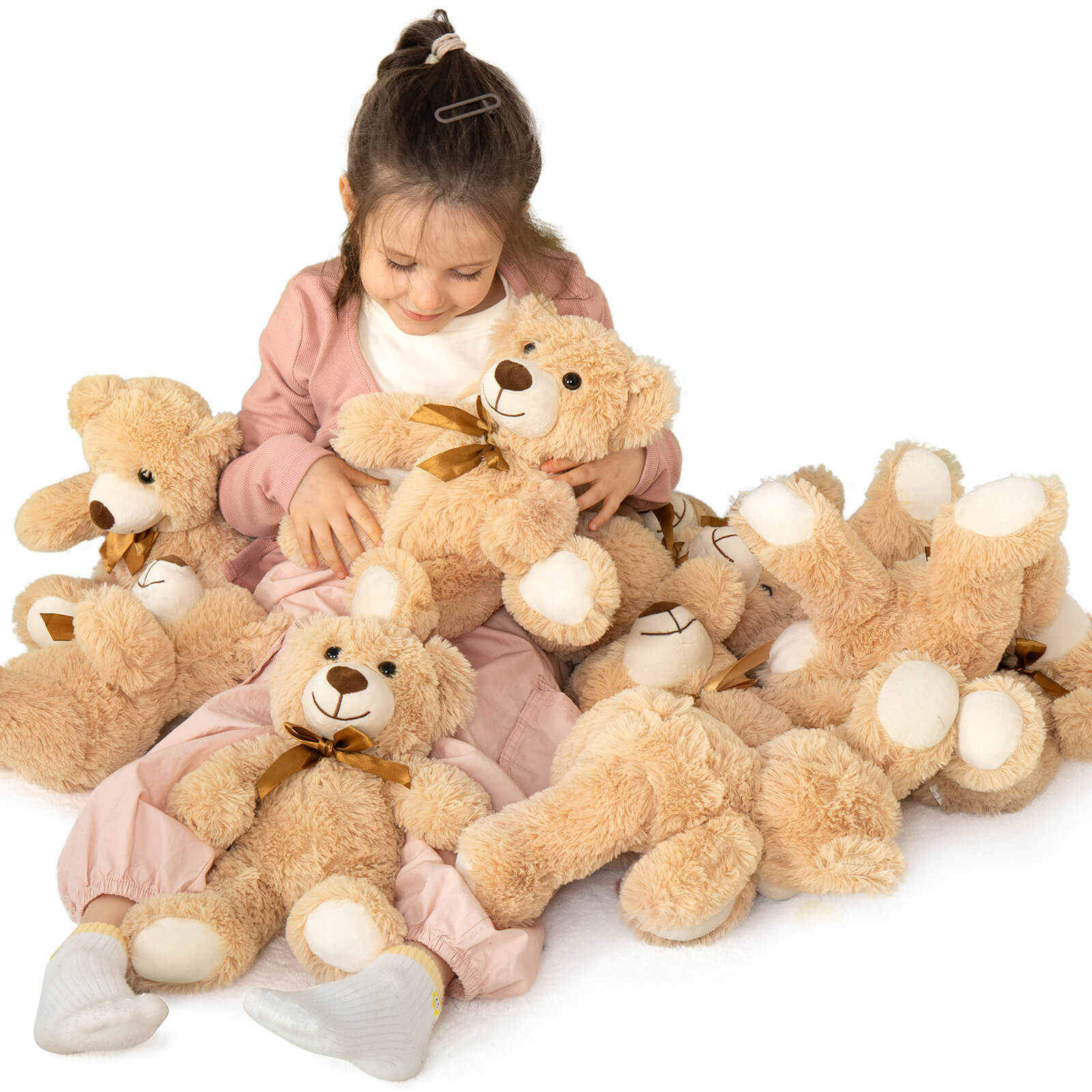 thumbnail video image 2 of MorisMos 10 Packs Teddy Bear Baby Shower Bulk Teddy Bear Stuffed Animals, 2 of 9