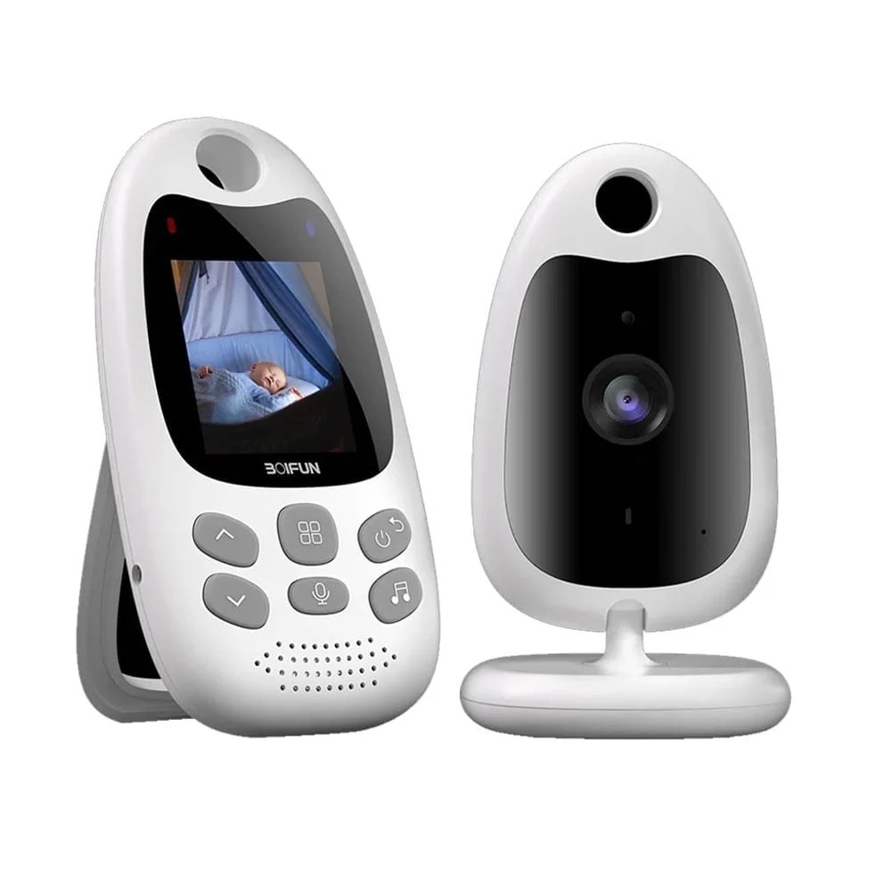 thumbnail video image 2 of BOIFUN Baby Monitor with Camera and Audio, No WiFi, Auto Night Vision, Two-Way Audio, VOX Mode, 2 inch HD Screen, Feeding Reminder, Temperature Sensor, Lullaby, 2 of 9