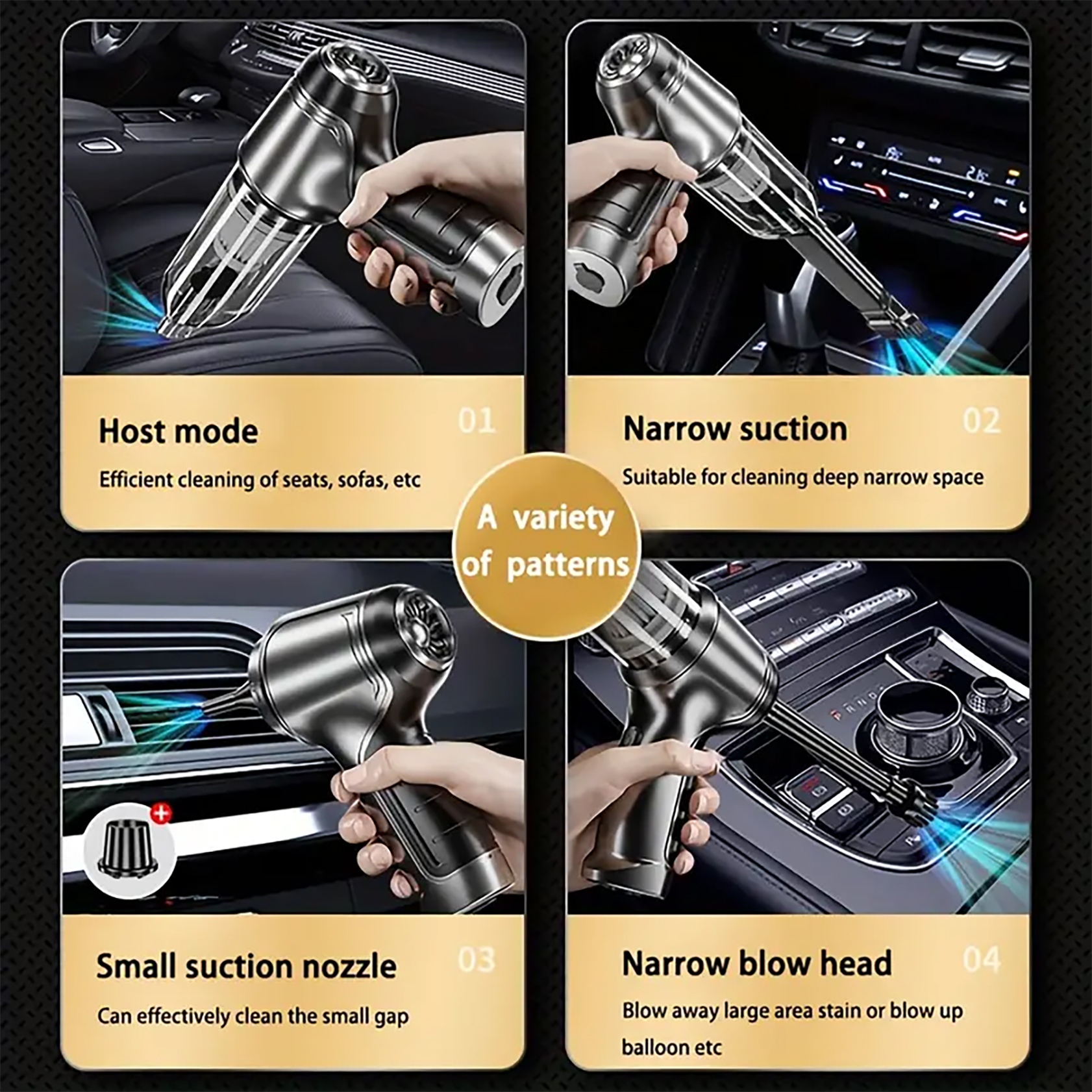 thumbnail video image 2 of Car Vacuum Cleaner,Cordless 120W/18000PA Powerful Sutions Multi functional Handheld Vacuum Lightweight for Car,Home, 2 of 13