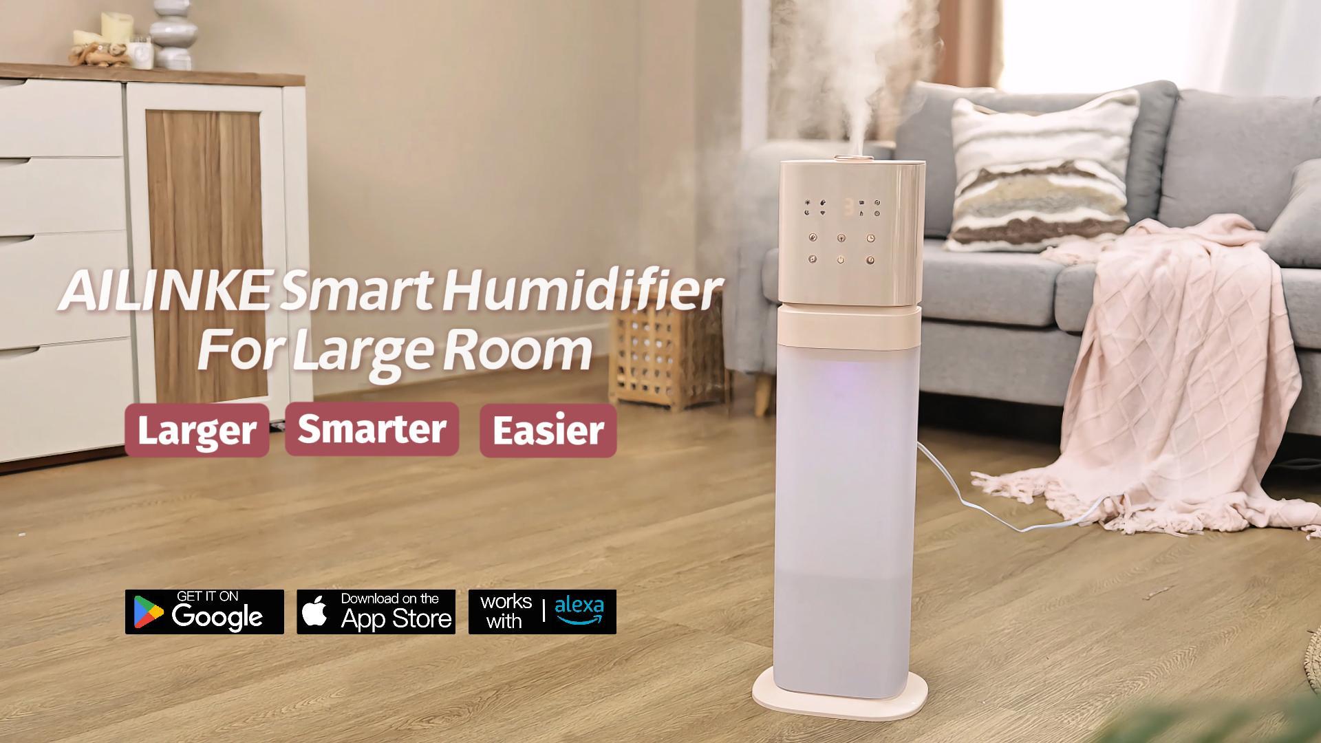 thumbnail video image 2 of Humidifiers for large room,8L/2.1Gal Humidifiers for bedroom,5 Ambient Lights,Top Fill,Cool Mist, 360° Nozzle, Essential Oil Diffuser, Humidity Control, Extended Tube,12H Timer, Pink, 2 of 8