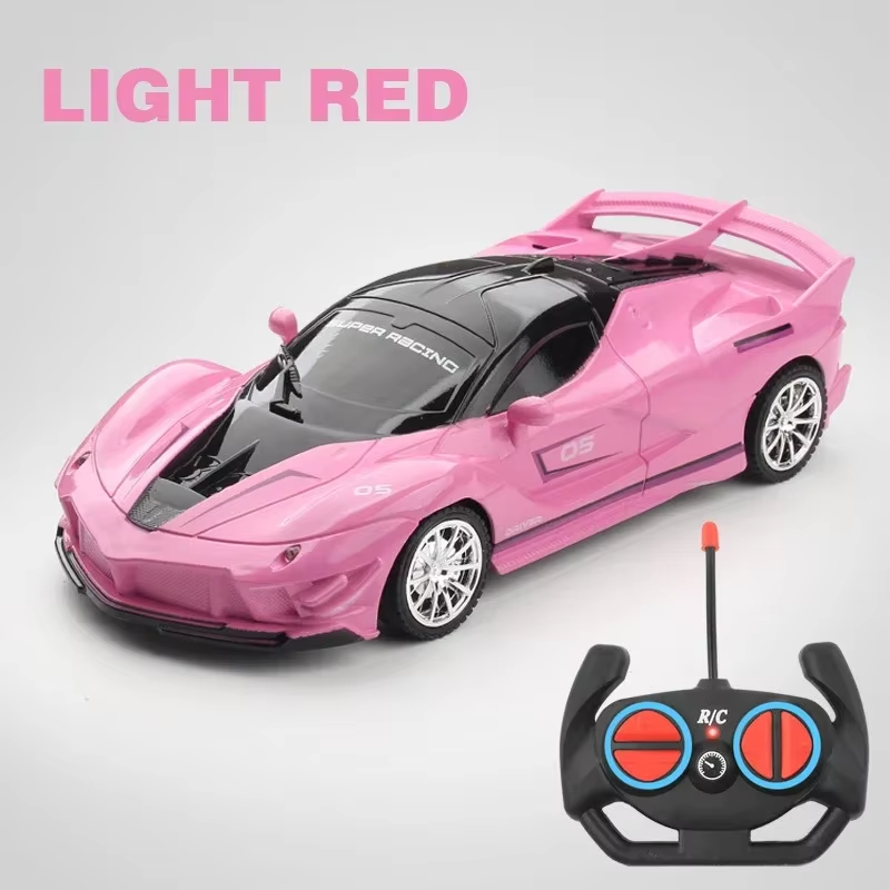 thumbnail video image 2 of Funtogether Remote Control Car for Girls, 1:18 Scale Pink RC Racing Toy Car with LED Headlights, Birthday Gift for Kids Toddlers Age 3-12, 2 of 8